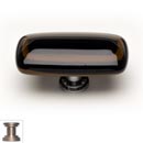 Sietto [LK-101-SN] Handmade Glass Cabinet Knob - Stratum - Long - Woodland Brown &amp; Black - Satin Nickel Base - 2&quot; L x 1&quot; W