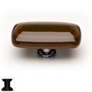 Sietto [LK-102-ORB] Handmade Glass Cabinet Knob - Stratum - Long - Woodland Brown & Umber Brown - Oil Rubbed Bronze Base - 2" L x 1" W