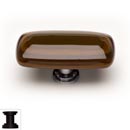 Sietto [LK-102-ORB] Handmade Glass Cabinet Knob - Stratum - Long - Woodland Brown &amp; Umber Brown - Oil Rubbed Bronze Base - 2&quot; L x 1&quot; W