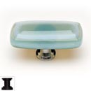 Sietto [LK-103-ORB] Handmade Glass Cabinet Knob - Stratum - Long - Spruce Green - Oil Rubbed Bronze Base - 2" L x 1" W