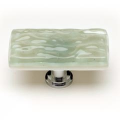 Sietto [LK-201-ORB] Handmade Glass Cabinet Knob - Glacier - Long - Spruce Green - Oil Rubbed Bronze Base - 2" L x 1" W