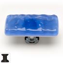 Sietto [LK-219-ORB] Handmade Glass Cabinet Knob - Glacier - Long - Sky Blue - Oil Rubbed Bronze Base - 2" L x 1" W