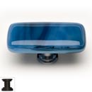 Sietto [LK-303-ORB] Handmade Glass Cabinet Knob - Cirrus - Long - Marine Blue - Oil Rubbed Bronze Base - 2&quot; L x 1&quot; W