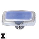 Sietto [LK-704-ORB] Handmade Glass Cabinet Knob - Reflective - Long - Sky Blue - Oil Rubbed Bronze Base - 2" L x 1" W