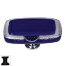 Sietto [LK-707-ORB] Handmade Glass Cabinet Knob - Reflective - Long - Deep Cobalt - Oil Rubbed Bronze Base - 2" L x 1" W