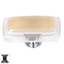 Sietto [LK-714-PC] Handmade Glass Cabinet Knob - Reflective - Long - Sesame - Polished Chrome Base - 2&quot; L x 1&quot; W