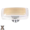 Sietto [LK-714-SN] Handmade Glass Cabinet Knob - Reflective - Long - Sesame - Satin Nickel Base - 2" L x 1" W