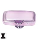 Sietto [LK-717-ORB] Handmade Glass Cabinet Knob - Reflective - Long - Pink - Oil Rubbed Bronze Base - 2" L x 1" W