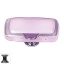 Sietto [LK-717-PC] Handmade Glass Cabinet Knob - Reflective - Long - Pink - Polished Chrome Base - 2&quot; L x 1&quot; W
