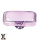 Sietto [LK-717-SN] Handmade Glass Cabinet Knob - Reflective - Long - Pink - Satin Nickel Base - 2" L x 1" W