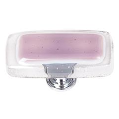 Sietto [LK-718-ORB] Handmade Glass Cabinet Knob - Reflective - Long - Purple - Oil Rubbed Bronze Base - 2&quot; L x 1&quot; W