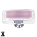 Sietto [LK-718-PC] Handmade Glass Cabinet Knob - Reflective - Long - Purple - Polished Chrome Base - 2&quot; L x 1&quot; W