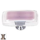 Sietto [LK-718-SN] Handmade Glass Cabinet Knob - Reflective - Long - Purple - Satin Nickel Base - 2&quot; L x 1&quot; W