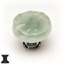 Sietto [R-201-ORB] Handmade Glass Cabinet Knob - Glacier - Spruce Green - Oil Rubbed Bronze Base - 1 1/4" Dia.