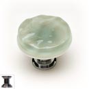 Sietto [R-201-PC] Handmade Glass Cabinet Knob - Glacier - Spruce Green - Polished Chrome Base - 1 1/4" Dia.