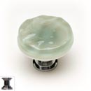 Sietto [R-201-PC] Handmade Glass Cabinet Knob - Glacier - Spruce Green - Polished Chrome Base - 1 1/4&quot; Dia.