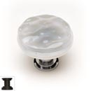 Sietto [R-204-ORB] Handmade Glass Cabinet Knob - Glacier - Blue-Grey - Oil Rubbed Bronze Base - 1 1/4" Dia.