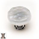 Sietto [R-204-SN] Handmade Glass Cabinet Knob - Glacier - Blue-Grey - Satin Nickel Base - 1 1/4&quot; Dia.