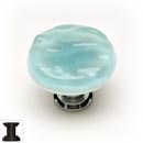 Sietto [R-208-ORB] Handmade Glass Cabinet Knob - Glacier - Light Aqua - Oil Rubbed Bronze Base - 1 1/4" Dia.