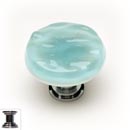 Sietto [R-208-PC] Handmade Glass Cabinet Knob - Glacier - Light Aqua - Polished Chrome Base - 1 1/4" Dia.