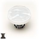 Sietto [R-212-ORB] Handmade Glass Cabinet Knob - Glacier - White - Oil Rubbed Bronze Base - 1 1/4" Dia.