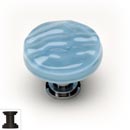 Sietto [R-215-ORB] Handmade Glass Cabinet Knob - Glacier - Powder Blue - Oil Rubbed Bronze Base - 1 1/4&quot; Dia.