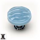 Sietto [R-215-PC] Handmade Glass Cabinet Knob - Glacier - Powder Blue - Polished Chrome Base - 1 1/4&quot; Dia.