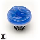 Sietto [R-219-PC] Handmade Glass Cabinet Knob - Glacier - Sky Blue - Polished Chrome Base - 1 1/4" Dia.