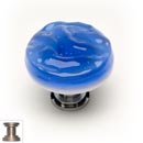 Sietto [R-219-SN] Handmade Glass Cabinet Knob - Glacier - Sky Blue - Satin Nickel Base - 1 1/4" Dia.