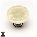 Sietto [R-222-ORB] Handmade Glass Cabinet Knob - Glacier - Pale Yellow - Oil Rubbed Bronze Base - 1 1/4" Dia.