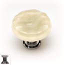 Sietto [R-222-PC] Handmade Glass Cabinet Knob - Glacier - Pale Yellow - Polished Chrome Base - 1 1/4" Dia.