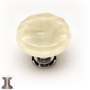 Sietto [R-222-SN] Handmade Glass Cabinet Knob - Glacier - Pale Yellow - Satin Nickel Base - 1 1/4&quot; Dia.