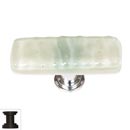 Sietto [SLK-201-ORB] Handmade Glass Cabinet Knob - Skinny Glacier - Long - Spruce Green - Oil Rubbed Bronze Base - 2" L x 3/4" W