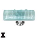 Sietto [SLK-208-ORB] Handmade Glass Cabinet Knob - Skinny Glacier - Long - Light Aqua - Oil Rubbed Bronze Base - 2" L x 3/4" W