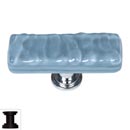 Sietto [SLK-215-ORB] Handmade Glass Cabinet Knob - Skinny Glacier - Long - Powder Blue - Oil Rubbed Bronze Base - 2" L x 3/4" W