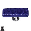 Sietto [SLK-221-ORB] Handmade Glass Cabinet Knob - Skinny Glacier - Long - Deep Cobalt - Oil Rubbed Bronze Base - 2" L x 3/4" W