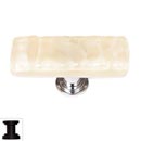 Sietto [SLK-222-ORB] Handmade Glass Cabinet Knob - Skinny Glacier - Long - Pale Yellow - Oil Rubbed Bronze Base - 2" L x 3/4" W