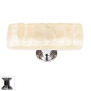 Sietto [SLK-222-PC] Handmade Glass Cabinet Knob - Skinny Glacier - Long - Pale Yellow - Polished Chrome Base - 2&quot; L x 3/4&quot; W