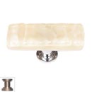 Sietto [SLK-222-SN] Handmade Glass Cabinet Knob - Skinny Glacier - Long - Pale Yellow - Satin Nickel Base - 2&quot; L x 3/4&quot; W