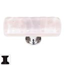 Sietto [SLK-228-ORB] Handmade Glass Cabinet Knob - Skinny Glacier - Long - Rose - Oil Rubbed Bronze Base - 2" L x 3/4" W