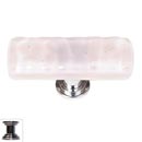 Sietto [SLK-228-PC] Handmade Glass Cabinet Knob - Skinny Glacier - Long - Rose - Polished Chrome Base - 2&quot; L x 3/4&quot; W