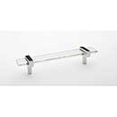 Sietto [P-1900-7-PC] Glass Cabinet Pull Handle - Adjustable Series - Clear - Polished Chrome Base - (5&quot;) Adjustable C/C - 7&quot; L