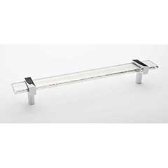 Sietto [P-1900-9-PC] Glass Cabinet Pull Handle - Adjustable Series - Clear - Polished Chrome Base - (7&quot;) Adjustable C/C - 9&quot; L