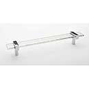 Sietto [P-1900-9-PC] Glass Cabinet Pull Handle - Adjustable Series - Clear - Polished Chrome Base - (7") Adjustable C/C - 9" L
