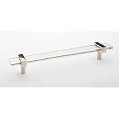 Sietto [P-1900-9-PN] Glass Cabinet Pull Handle - Adjustable Series - Clear - Polished Nickel Base - (7&quot;) Adjustable C/C - 9&quot; L