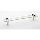 Sietto [P-1900-9-PN] Glass Cabinet Pull Handle - Adjustable Series - Clear - Polished Nickel Base - (7") Adjustable C/C - 9" L