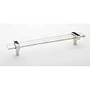 Sietto [P-1900-9-PN] Glass Cabinet Pull Handle - Adjustable Series - Clear - Polished Nickel Base - (7&quot;) Adjustable C/C - 9&quot; L