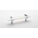 Sietto [P-1901-5.5-PC] Glass Cabinet Pull Handle - Adjustable Series - White - Polished Chrome Base - (3 1/2") Adjustable C/C - 5 1/2" L