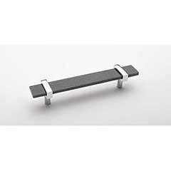 Sietto [P-1902-7-PC] Glass Cabinet Pull Handle - Adjustable Series - Slate Gray - Polished Chrome Base - (5&quot;) Adjustable C/C - 7&quot; L