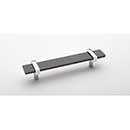 Sietto [P-1902-7-PC] Glass Cabinet Pull Handle - Adjustable Series - Slate Gray - Polished Chrome Base - (5") Adjustable C/C - 7" L